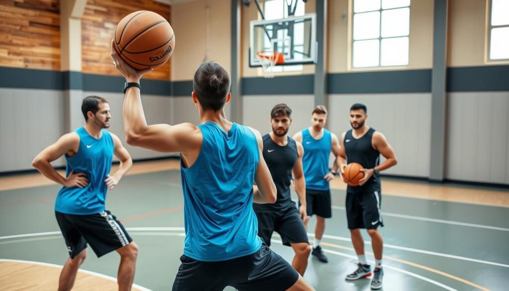 Tim basket profesional melakukan latihan daya ledak bersama Tim basket profesional melakukan latihan daya ledak bersama