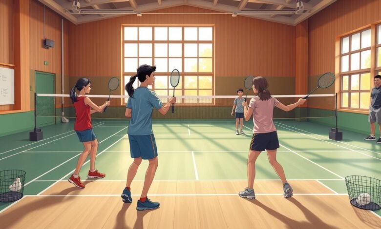 latihan bulu tangkis pemula