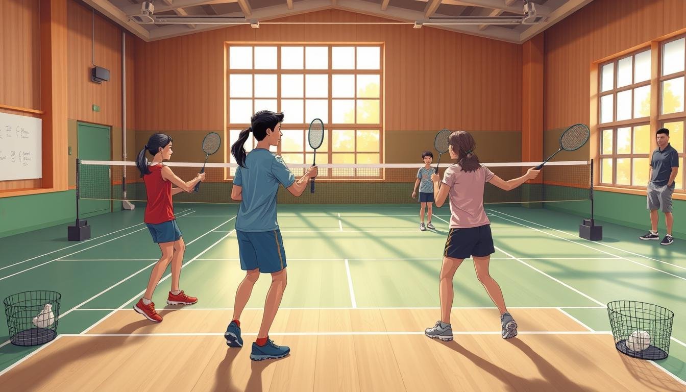 latihan bulu tangkis pemula